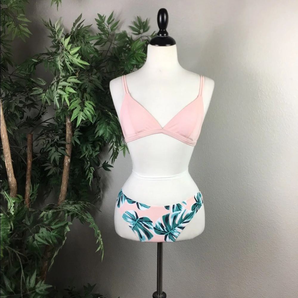 New Tropical Print Bikini Set Small
